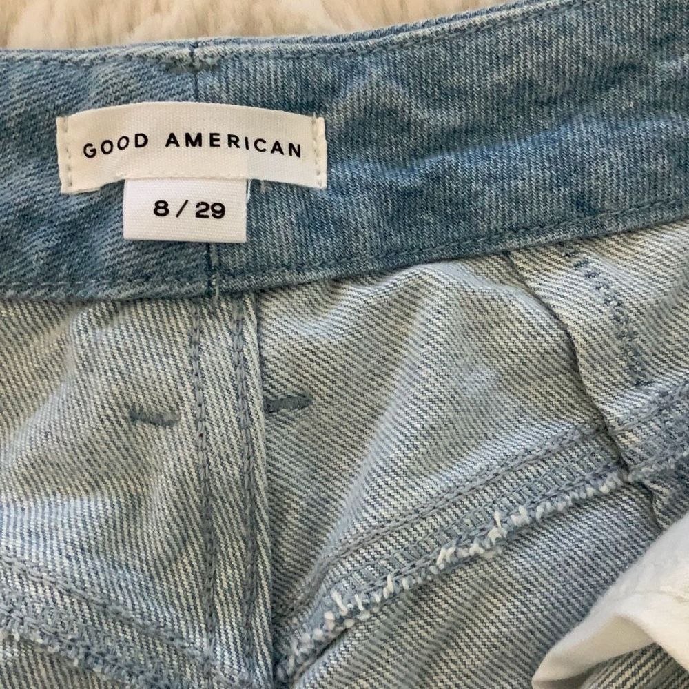Good American Good Icon Patchwork Ankle Jeans Size 8/29 - Picture 6 of 9